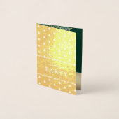 Luxury Gold Foil Green Christmas Party Invitations Folie Kaarten (Voorkant)