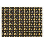 Luxury Gold Foil Hearts on Black  Tafelkleed (Voorkant (Horizontaal))