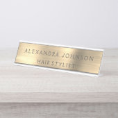 Luxury Gold Foil Modern Business Bureau Naambordje (Voorkant)