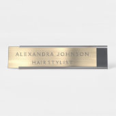Luxury Gold Foil Modern Business Bureau Naambordje (Voorkant)