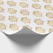 Luxury Gold Foil Snowflakes Pattern Holiday Gift Cadeaupapier (Hoek)