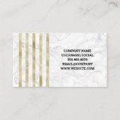 Luxury Gold Foil Striped Pattern | Marmer Visitekaartje (Achterkant)