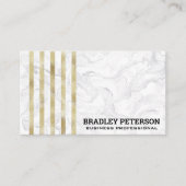 Luxury Gold Foil Striped Pattern | Marmer Visitekaartje (Voorkant)