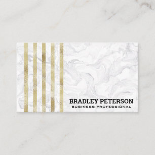 Luxury Gold Foil Striped Pattern   Marmer Visitekaartje