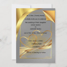 Luxury Gold Foil Style Wedding Invitation | Modern Kaart