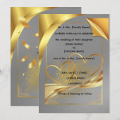 Luxury Gold Foil Style Wedding Invitation | Modern Kaart (Voorkant / Achterkant)