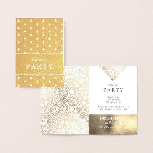 Luxury Gold Foil White met kerstfeestdagen Folie Kaarten (Display)