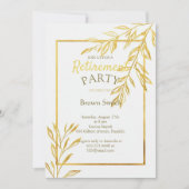 Luxury Gold Foil White Retirement Invitation Elega Kaart (Voorkant)
