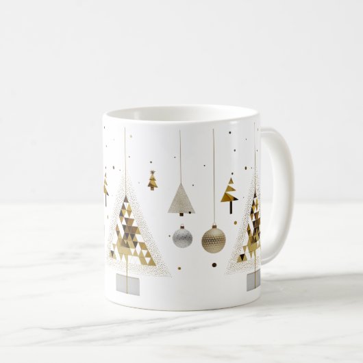 Luxury Gold Geometric Triangle Tree Classic Mug  Koffiemok (Voorkant rechts)