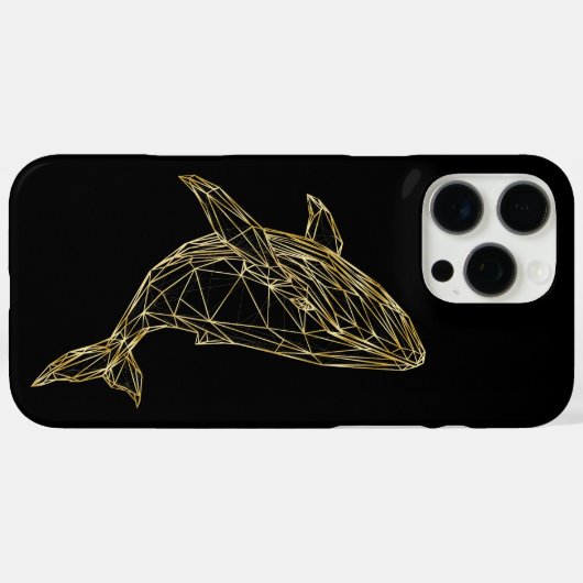 Luxury Gold Geometric Whale Case-Mate iPhone Case (Achterkant (horizontaal))