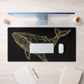 Luxury Gold Geometric Whale Desk Mat