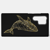 Luxury Gold Geometric Whale  Samsung Galaxy Hoesje (Achterkant horizontaal)
