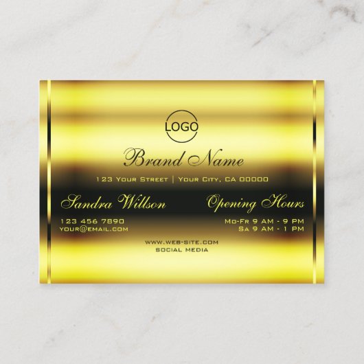 Luxury Gold Girly Pink Glitter Sparkle Modern Logo Visitekaartje (Achterkant)