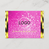 Luxury Gold Girly Pink Glitter Sparkle Modern Logo Visitekaartje (Voorkant)