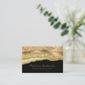 Luxury Gold Glam Glitter Folie Torn Edges Visitekaartje (Staand voorkant)