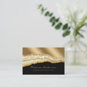 Luxury Gold Glam Glitter Folie Torn Edges Visitekaartje (Staand voorkant)