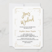 Luxury Gold Glitter Bachelorette Weekend Kaart (Voorkant)