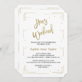 Luxury Gold Glitter Bachelorette Weekend Kaart (Voorkant / Achterkant)