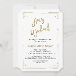 Luxury Gold Glitter Bachelorette Weekend Kaart