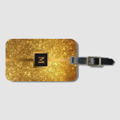 Luxury Gold Glitter Bagagelabel (Voorkant (horizontaal))