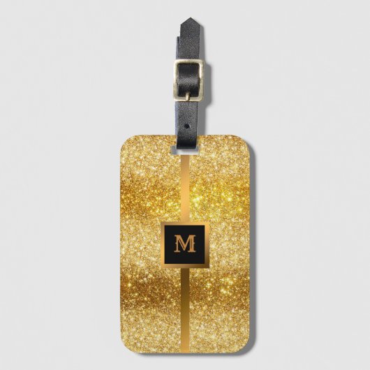 Luxury Gold Glitter Bagagelabel (Voorkant (verticaal))