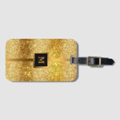 Luxury Gold Glitter Bagagelabel (Voorkant (horizontaal))