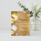 Luxury Gold Glitter Baubles - kerstuitnodiging Briefkaart (Staand voorkant)