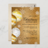 Luxury Gold Glitter Baubles - kerstuitnodiging Briefkaart (Voorkant / Achterkant)