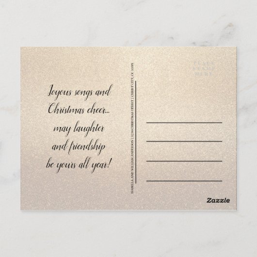 Luxury Gold Glitter Baubles - kerstuitnodiging Briefkaart (Achterkant)