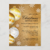 Luxury Gold Glitter Baubles - kerstuitnodiging Briefkaart (Voorkant)