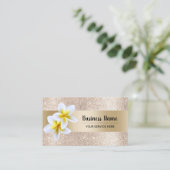 Luxury Gold Glitter Beach Flower Beauty Salon Spa Visitekaartje (Staand voorkant)