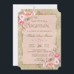 Luxury Gold Glitter Blush Floral 18th Birthday Kaart<br><div class="desc">Elegant, modern, mousserend Gold Glitter Blush Floral Card-ontwerp. Het is voorzien van faux goudglitter-lijst, prachtige roze waterverf, bloemen en moderne lettertypen. Het gebruik personaliseert hulpmiddel om uw info toe te voegen. Alle tekststijl, kleuren, grootte kunnen worden gewijzigd om aan uw behoeften te voldoen. Ga naar mijn 18e verjaardag Collectie voor...</div>
