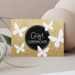 Luxury Gold Glitter Butterflies - Cadeaubonnen Kortingskaartje