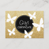 Luxury Gold Glitter Butterflies - Cadeaubonnen Kortingskaartje (Voorkant)