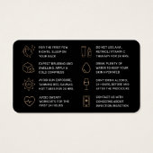 Luxury Gold Glitter Dermal Filler Aftercare Kaart (Achterkant)