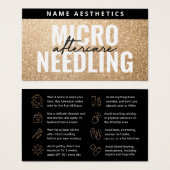 Luxury Gold Glitter Dermal Filler Aftercare Kaart (Voorkant /achterkant)