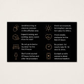 Luxury Gold Glitter Dermal Filler Aftercare Kaart (Achterkant)