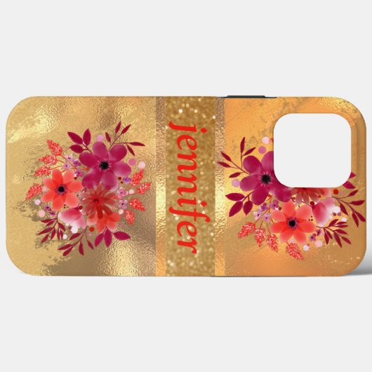 Luxury Gold Glitter en Sparkle Monogram Case-Mate iPhone Case (Achterkant (horizontaal))