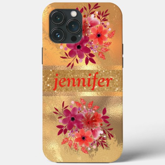 Luxury Gold Glitter en Sparkle Monogram Case-Mate iPhone Case (Achterkant)