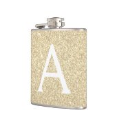Luxury Gold Glitter en Sparkle Monogram Heupfles (Links)