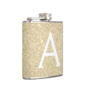 Luxury Gold Glitter en Sparkle Monogram Heupfles (Rechts)