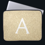 Luxury Gold Glitter en Sparkle Monogram Laptop Sleeve<br><div class="desc">Luxury Gold Faux Glitter en Sparkle Elegant Monogram Hoesje. Dit hoesje kan worden aangepast om uw initiaal en voornaam te omvatten.</div>