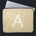 Luxury Gold Glitter en Sparkle Monogram Laptop Sleeve<br><div class="desc">Luxury Gold Faux Glitter en Sparkle Elegant Monogram Hoesje. Dit hoesje kan worden aangepast om uw initiaal en voornaam te omvatten.</div>