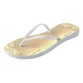 Luxury Gold Glitter Golden Sparkle Drift Jouw teks Teenslippers (Schuin)