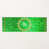 Luxury Gold Glitter Green Monogrammed Gift Yogamat (Voorkant (horizontaal))