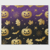 Luxury Gold Glitter Halloween Gift Wrap Cadeaupapier (Vlak)