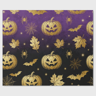 Luxury Gold Glitter Halloween Gift Wrap  Cadeaupapier