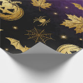 Luxury Gold Glitter Halloween Gift Wrap  Cadeaupapier (Hoek)