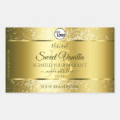 Luxury Gold Glitter Initialen Product Labels Logo (Voorkant)