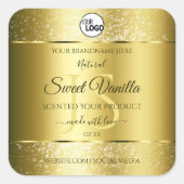 Luxury Gold Glitter Initialen Product Labels Logo (Voorkant)